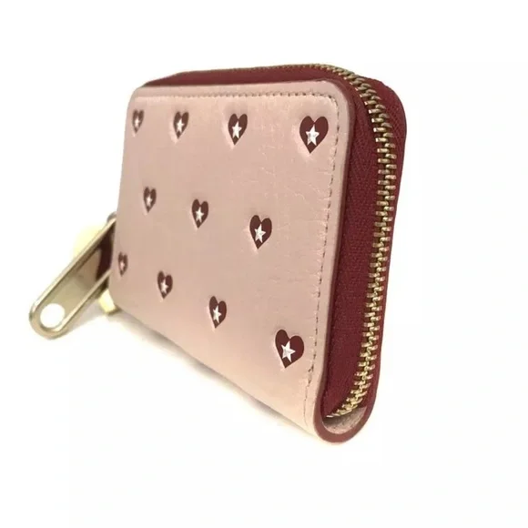 Authentic Jimmy Choo Heart Star Leather Coin Purse Wallet Bicolor VALENTINES 💘 - Picture 4 of 13